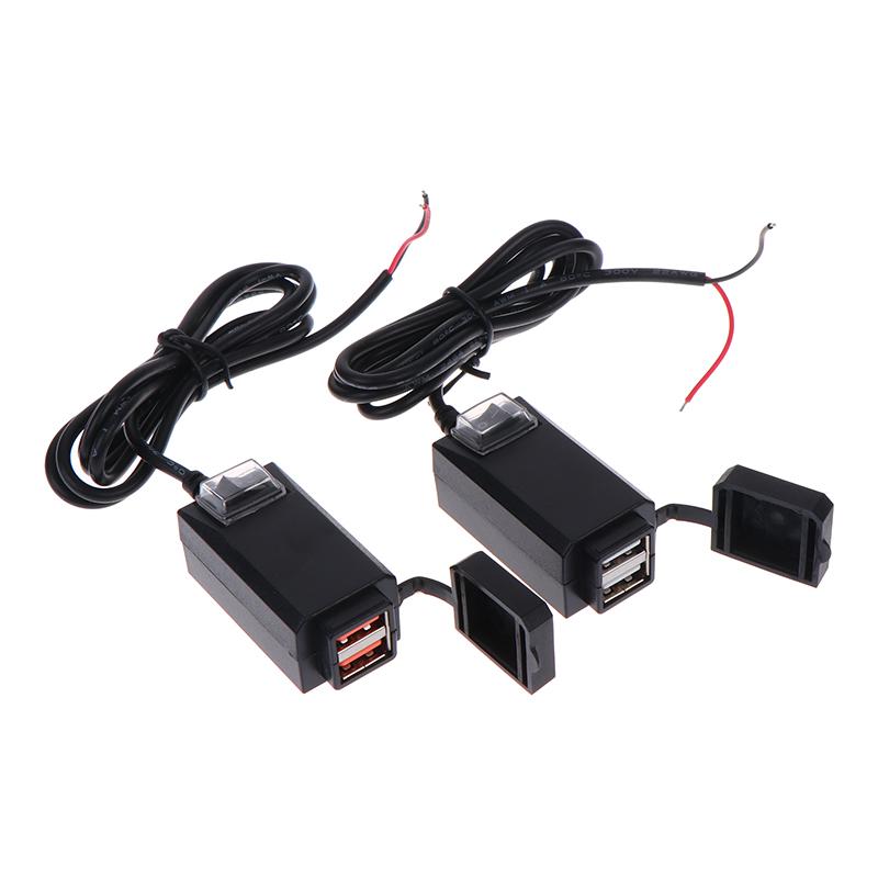 Motorcycle Vehicle-Mounted Charger Waterproof Usb Adapter 12V Phone Dual Usb Port Quick Charge 3.0 With Switch Moto Accessory