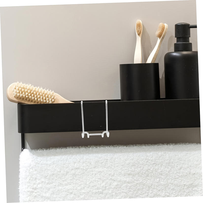 2Pcs No-Drill Stainless Steel Razor Holder Hooks Bathroom Shelf Accessory Hooks For Corner Shelves Shaving Tool Organizer