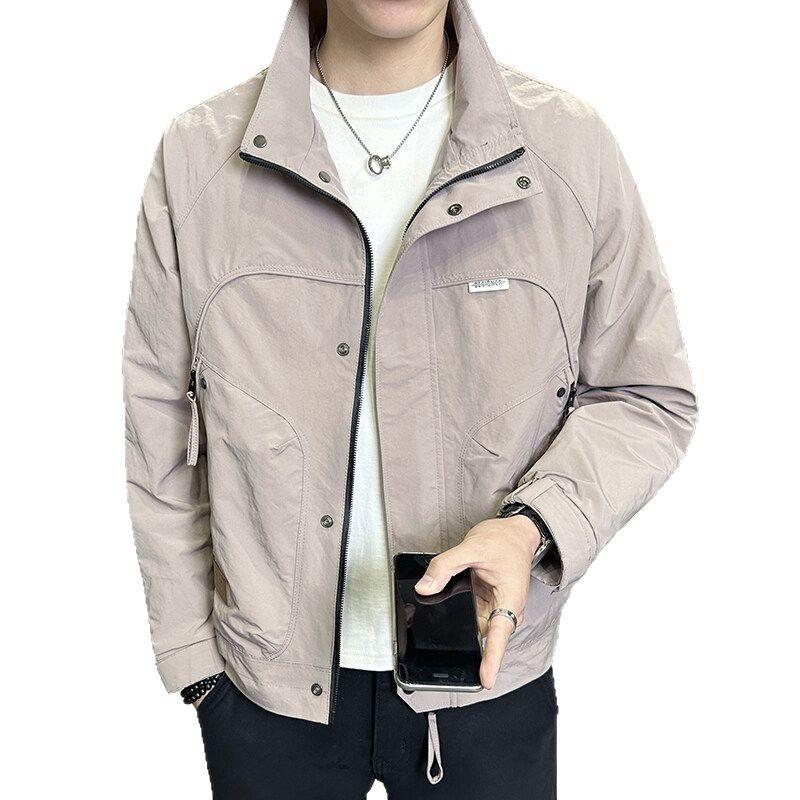 The Same Spring New Jacket Men'S Stand-Up Collar Tooling Military Fashion Coat Handsome Trend Casual Versatile Spring And Autumn