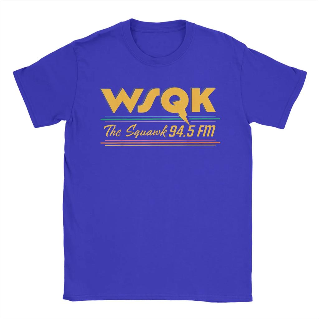 Harajuku TShirt Summer Season 5 WSQK The Squawk 945 FM Retro Logo Novelty TShirts Cotton Casual Plus Size Tee Shirt for Men
