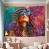 Bohemian Tapestry Boho Wall Hanging Psychedelic Art Colorful Rainbow Decor Polyester Fabric Print Abstract Pop Art Wall Decorati