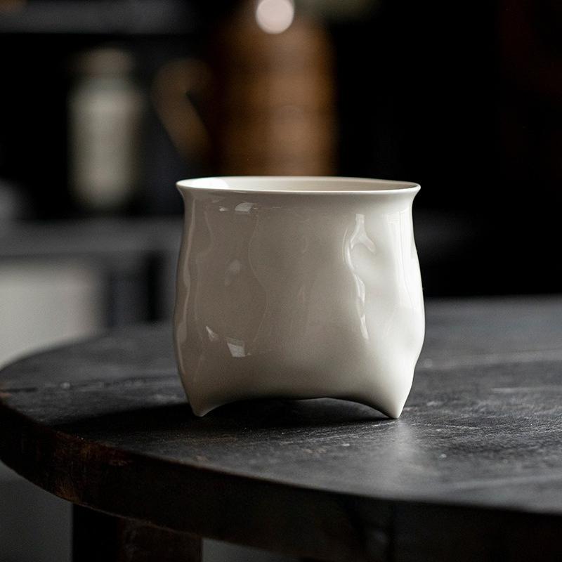 

Plant ash tea washing retro handmade household tea residue bucket water tank ceramic building water open teacup washing tea 600ML