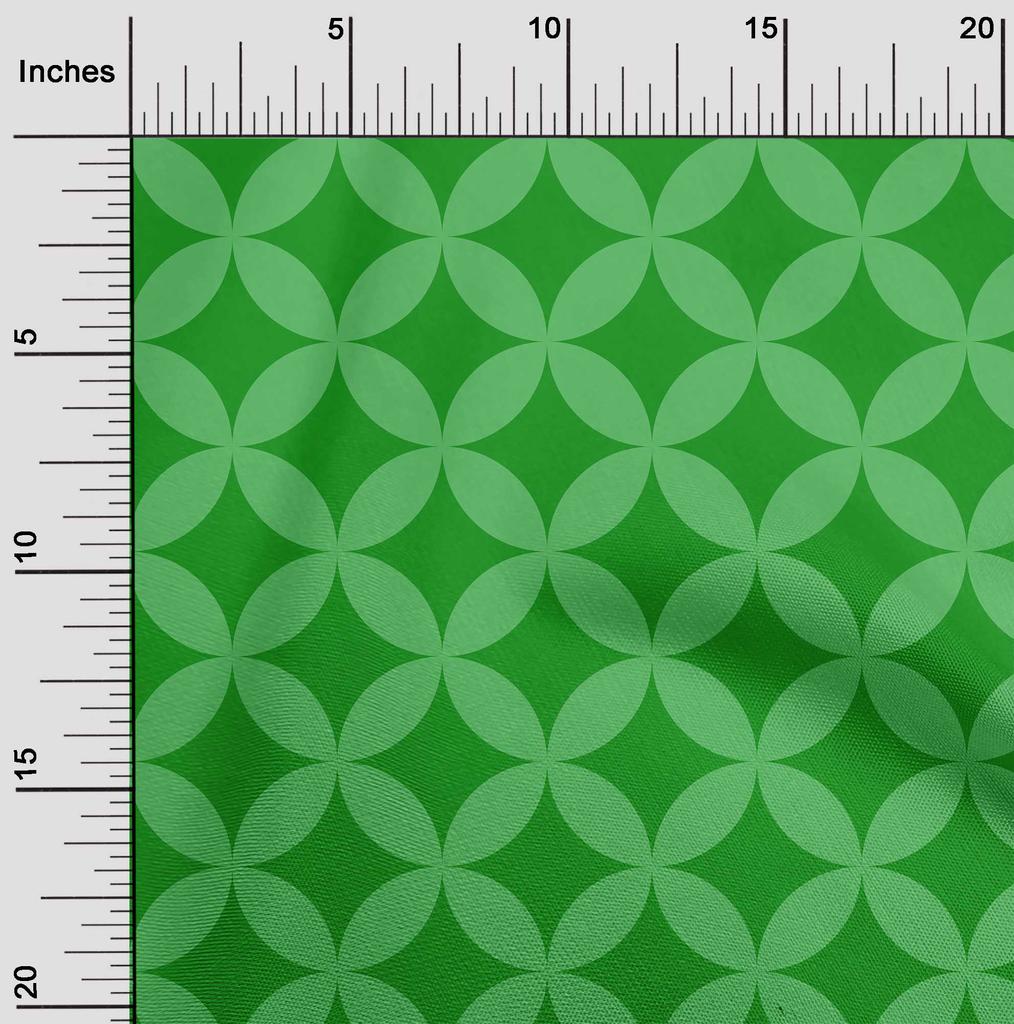 oneOone Georgette Viscose Green Fabric Geometric  Sewing Material Print Fabric By The Yard 42 Inch