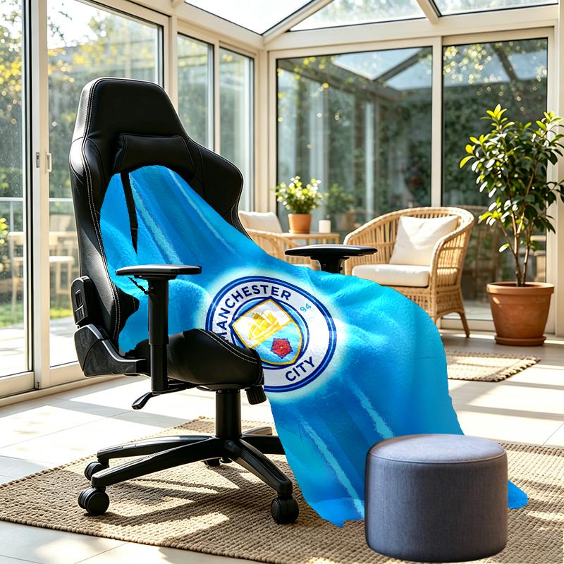 Manchester City FC Print Blanket - Soft & Comfortable, for Bedroom, Travel, Sofa, Home Decoration - Birthday Christmas Gift for Friend