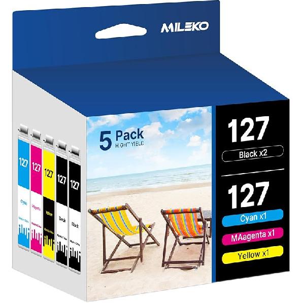 5 Pack 410XL Ink Cartridges for Epson 410 Ink Cartridges Combo Pack Remanufactured for Epson 410XL Works with Epson Expression XP-830 XP-7100 XP-640