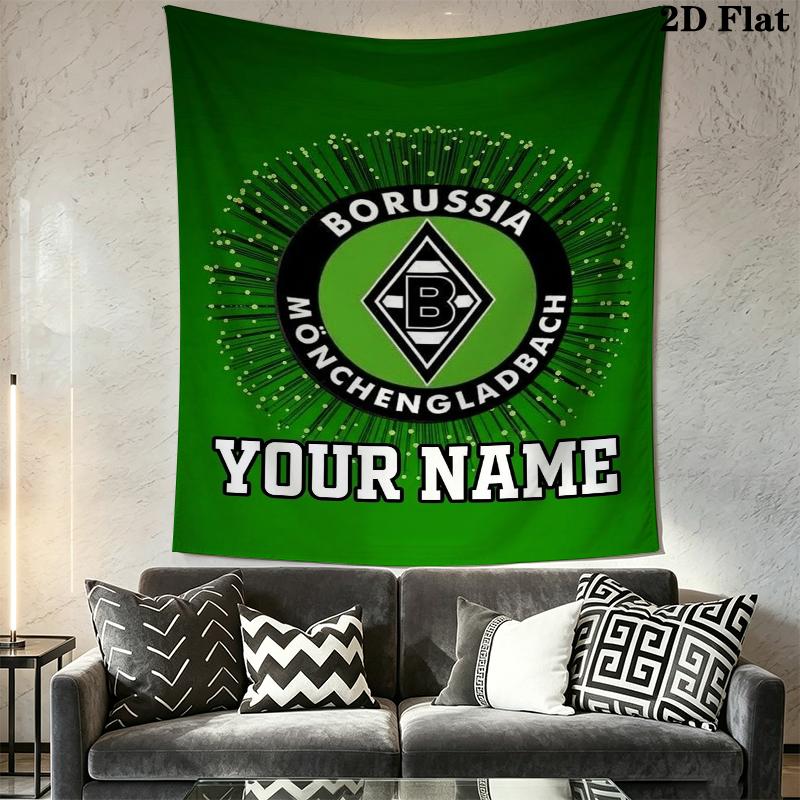 Custom Name Vfl Gladbach Wall Tapestry Aesthetic Wall Hanging Printed Fabric Blanket Decorative Tapestries for Bedroom Living Room Home Decor