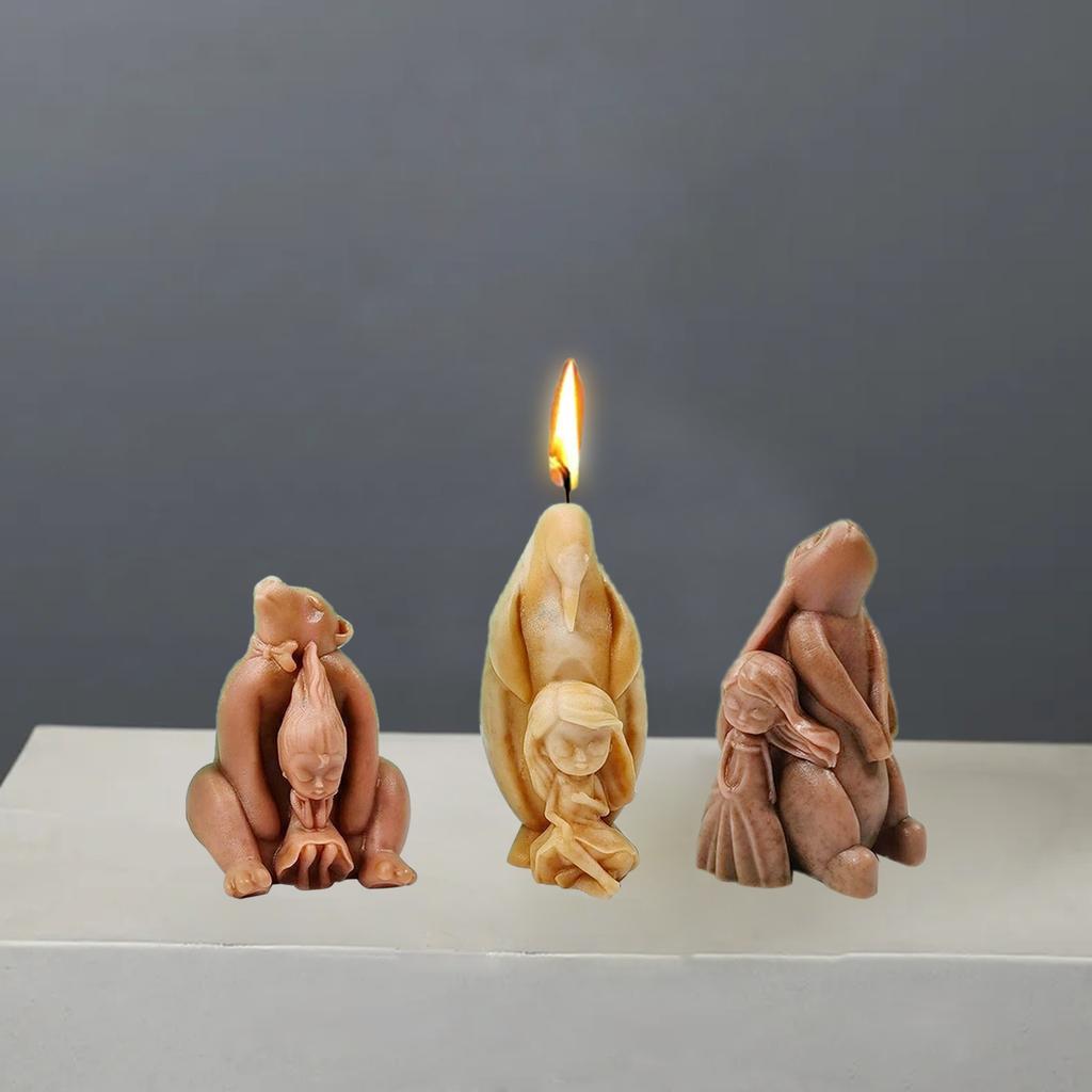 Bear and Girl Candle Aromatherapy Mold Beautiful Scented Candles Silicone Mold Aromatherapy Resin Molds DIY Craft