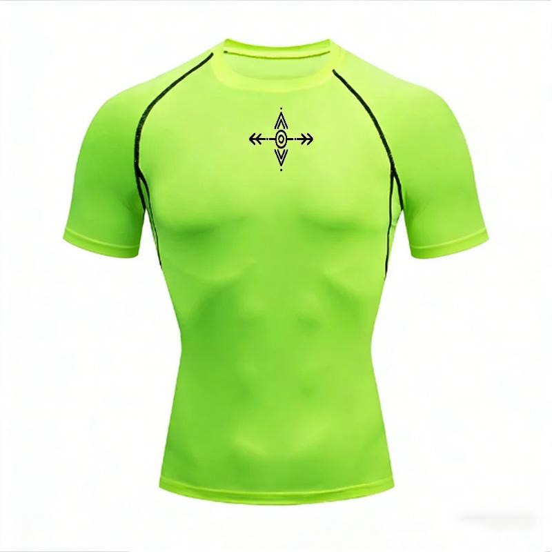 Quick Dry Men's Running Shirt Moisture Tight Sweat-Absorbent Fashion Jogging Wicking Athletic Top Breathable Lightweight Fitness Tee