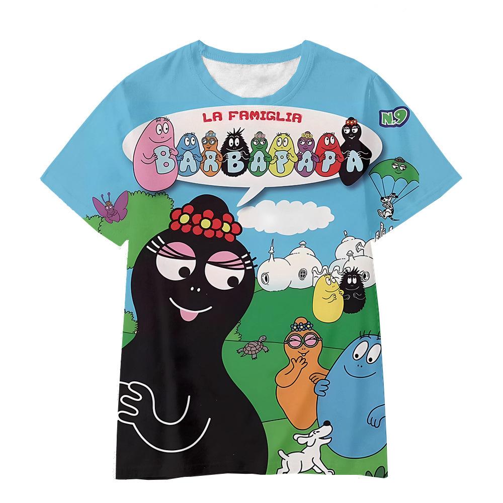 

Cute Baba Papa Cartoon Anime 3D Digital Printed Children s T-shirt Casual Fashion Comfortable Soft Cartoon Loose T-shirt 170