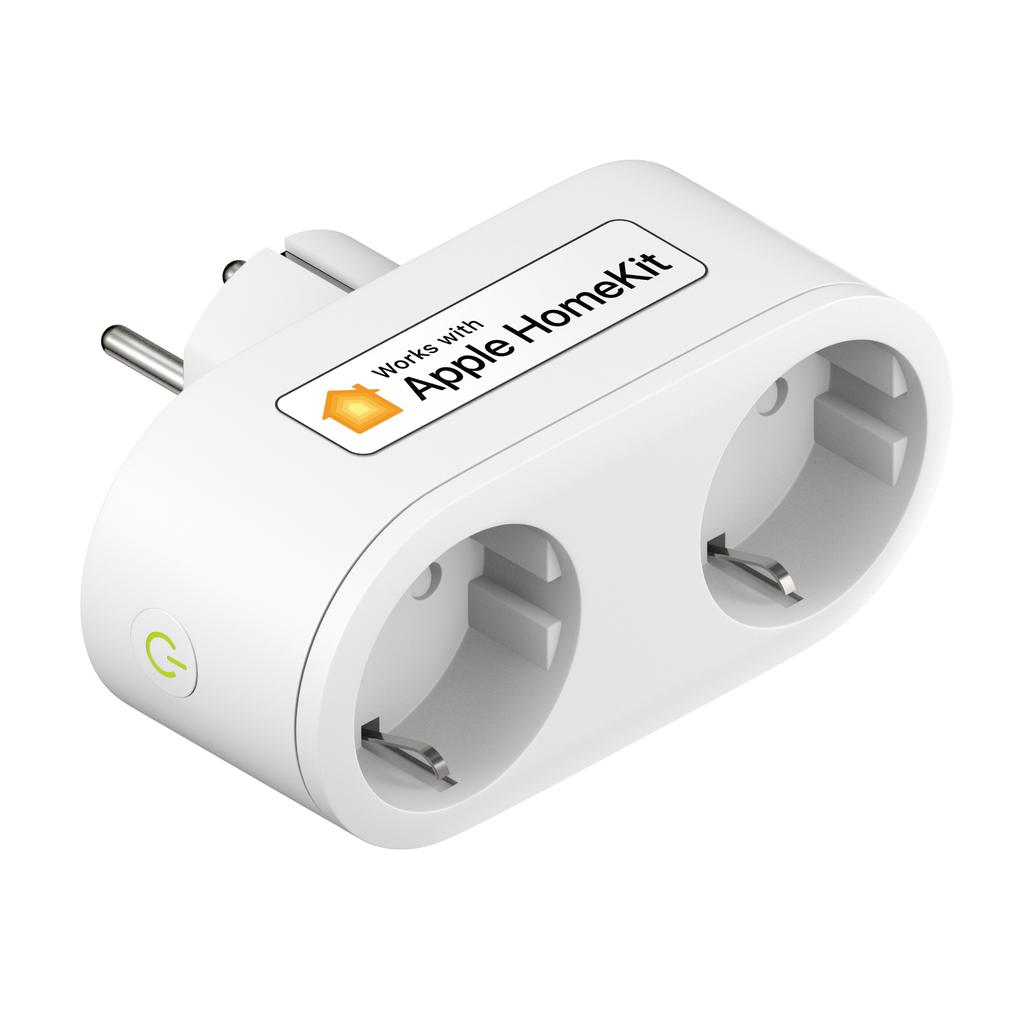 Homekit 2 in 1 WLAN Smart Plug Dual Outlet EU Smart Socket Remote Sprachsteuerung Unterstützung Alexa Google Home Smartthings