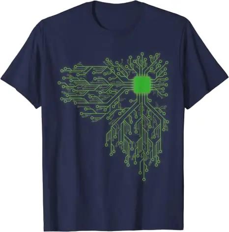 Electrical Electronic Engineer Circuit Graphic Tee Top Anatomical Heart CPU Processor Computer Programmer PCB Board  TShirt