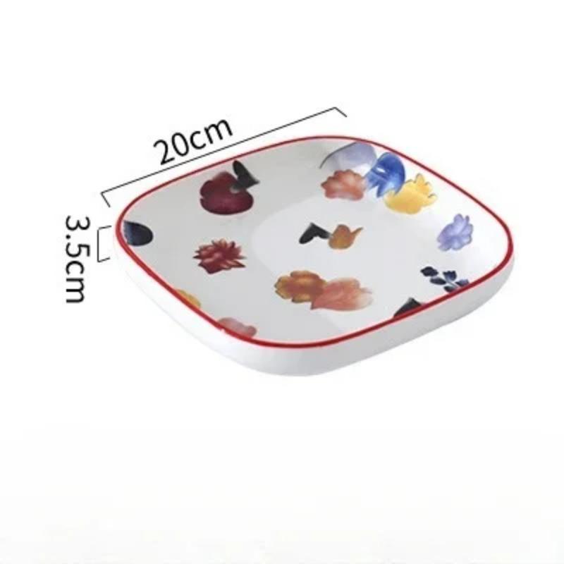 Ceramic Double-ear Baking Pan Cheese Baked Rice Plate Creative Dish Plate Home Oven Special Internet Celebrity Tableware Baking
