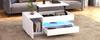 95*50*34.5cm Liftable Coffee Table with 1 Drawer, 1 Cabinet, LED, High-Gloss, Hidden Storage, Half-Open Storage, White