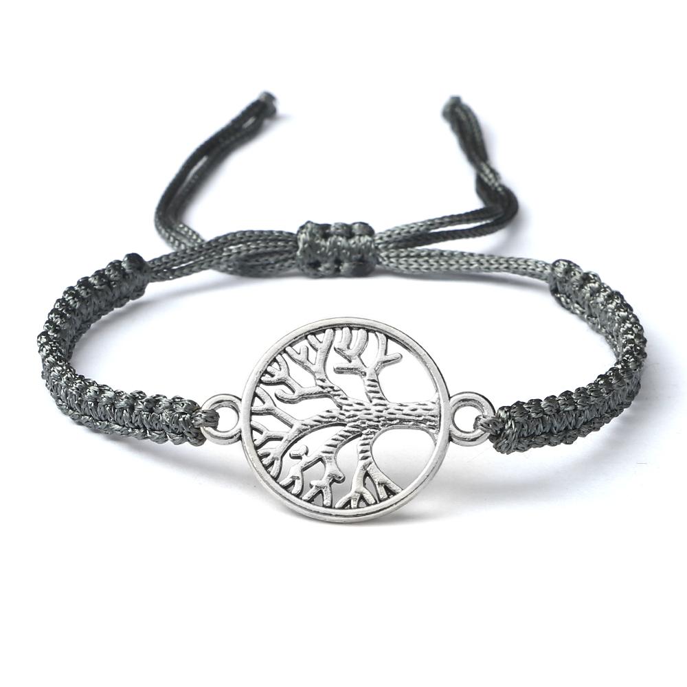 Handmade Braid Rope Bracelets Tree of Life Adjustable Wrist Bangle for Women Men Friendship Gift Jewelry