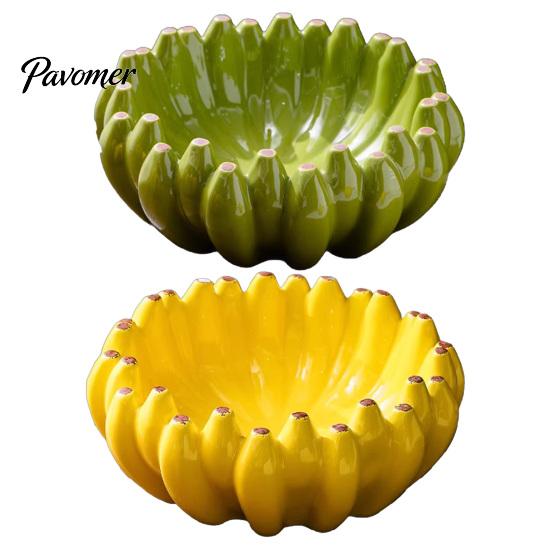 Regalo Único de Inauguración de Casa Plátano Cerámico Frutero, Bandeja Amarilla Creativa, Decoración de Mesa Decorativa Juguetona Bol para Ensalada para Encimera de Cocina Comedor