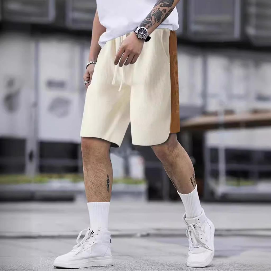 New Men's Colour Block Sports Shorts Loose Summer Outdoor Casual Pants