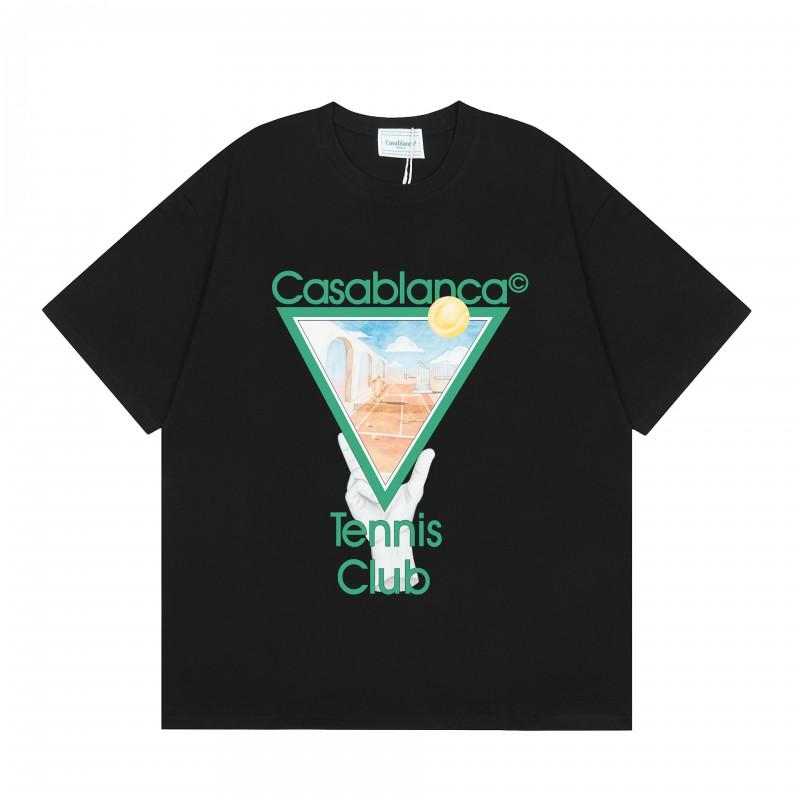 Casablanca Short Sleeve T-Shirt Men Women 2025 Casual Cotton Tee Breathable Antibacterial Loose Fit