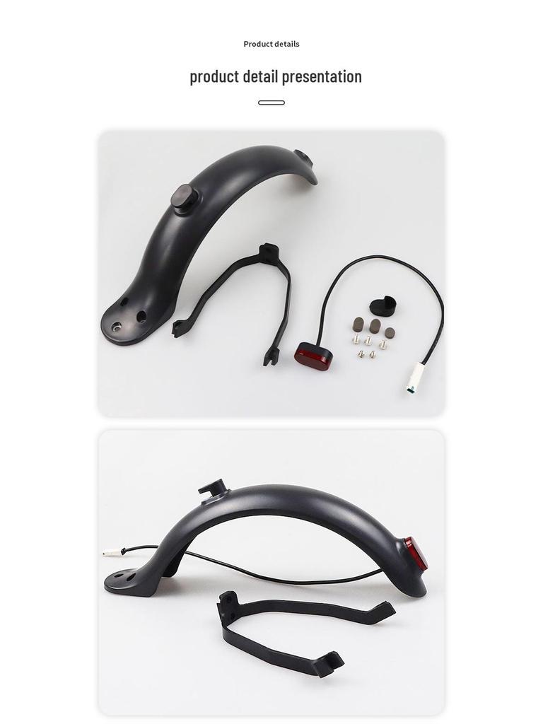 M365 Electric Scooter Rear Fender with Bracket, Screw Cap, and Taillight Accessories
