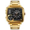 SKMEI Clock reloj hombre Full Steel Back Light Analog Digital Sport Watches Mens Casual 2 Time Chrono Wristwatch Waterproof