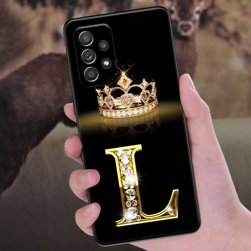 Letter M L E T K J I U Funda For Samsung Galaxy A56 A55 A36 A26 A16 A54 A52 A72 A35 A34 A25 A21S A14 A06 Case Soft Phone Cover