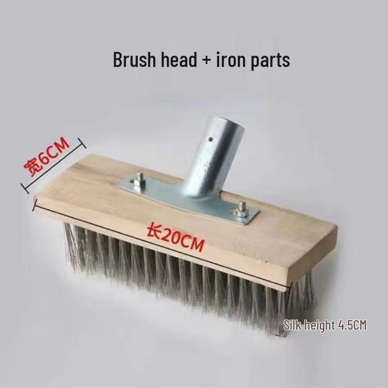 Long-Handle Stainless Steel Wire Brush for Outdoor Cement and Moss Cleaning