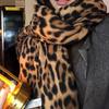 Autumn Winter Thickened Women's Scarf Leopard Print Tassel College Style Versatile Warmth Neck Warmer Shawl Fashion Accessory