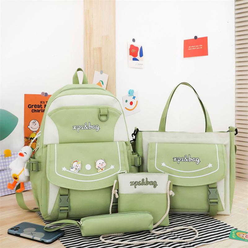 Set da 4 pezzi di zaini per ragazze di 3a e 6a elementare, leggeri, per tutoraggio, carini, cartoni animati, scuola media, adolescente, ragazza, zaino