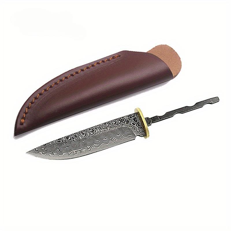 Dropship Damascus Steel Fixed Blade Knife Blanks - Semi-finished Blade Forging Blanks for DIY Insert | Unfinished Knife Accessories