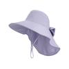 Spring and summer big eaves shawl neck protector bucket hat fashion hat women's outdoor sun hat with ponytail hole