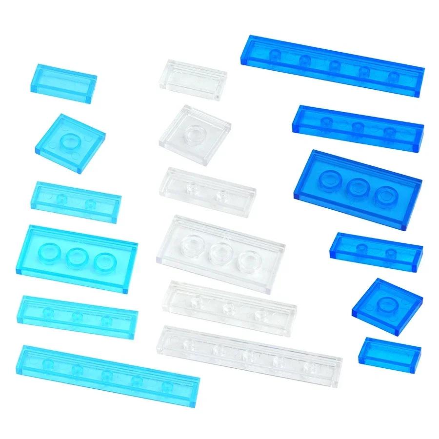 Compatible 3069 63864 2431 6636 3068 87079 Transparent Smooth 1x2 1x3 1x4 1x6 2x2 2x4 Bricks Ceramic Tile Clear Building Blocks
