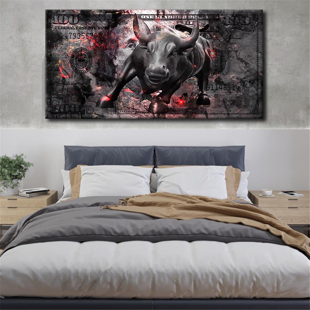 100 Yuan Oil Painting, Cow Money, Inspirational Poster, Street Wall, Modern Home, Living Room Decoration Art Picture