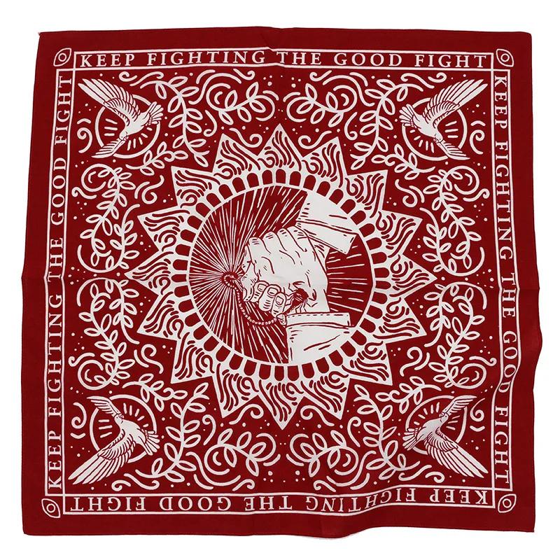 New Dark Red Bandanas Printed Scarf  WomenGirl Headband Headwear Headscarves Hair Bands