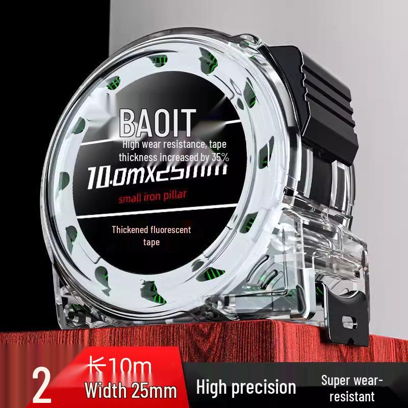 Self-Locking Fluorescent Steel Tape Measure: High Precision, Wear-Resistant, Extra Thick Ruler for Household and Height Measurement