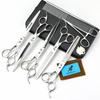 8.0-inch Bright Napson 5-pack, Pet Beauty Scissors, Straight Scissors, Set, Free Row Comb, Fish Bone Tooth Set.