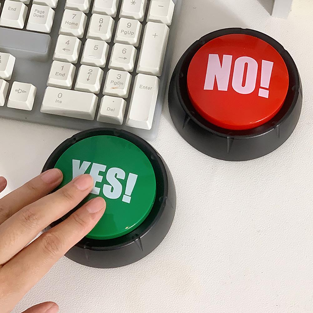 YES NO Gag Gift Voice Button Toy Funny Stress Reliever Interactive Toy Reaction Sound Silly Mood Booster Social/Party/Daily Icebreaking