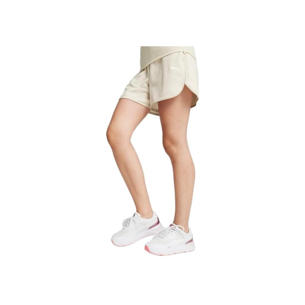 Puma Solid Color Outdoor Elastic Waist Mid Rise Casual Shorts Women Shorts White 682162-87