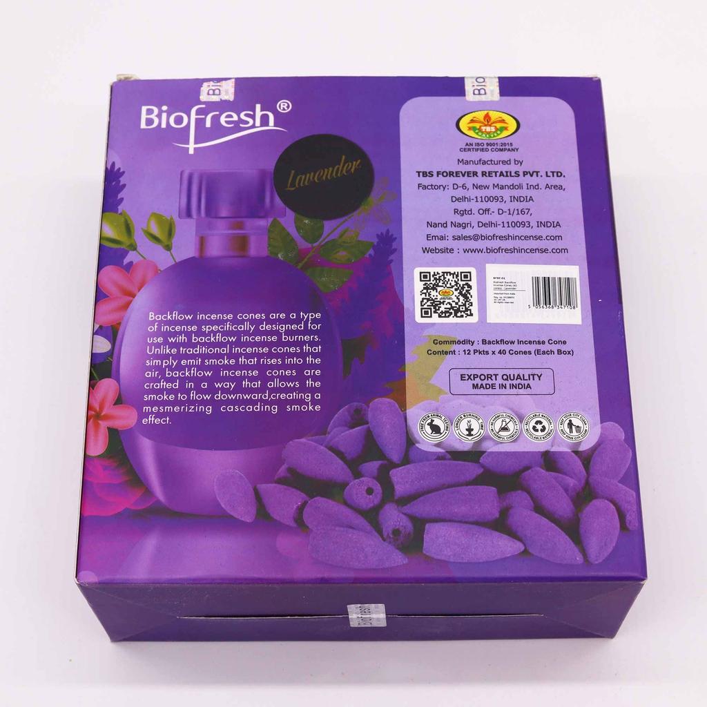 Lavender Charcoal-Free Backflow Incense Cones 40 Count