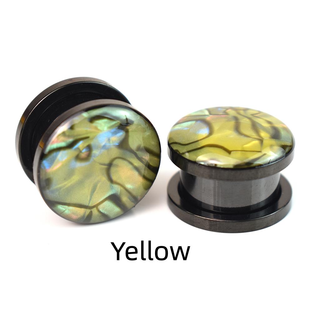 

2 шт., 3-30 мм, шаблон, ушные манометры, заглушки и туннели, винтовые приспособления, растягиватель для ушей, расширитель, ювелирные изделия для пирсинга 10mm жёлтый