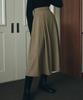 Roeil Mild Corduroy Pintuck Skirt - Khaki Beige