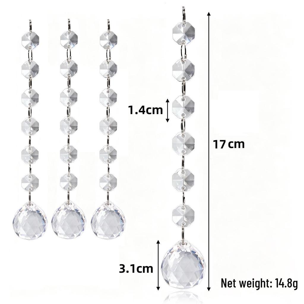 Acrylic Snowflake & Water Drop Beaded Ornaments - Christmas Tree Decoration in 12 Colors
