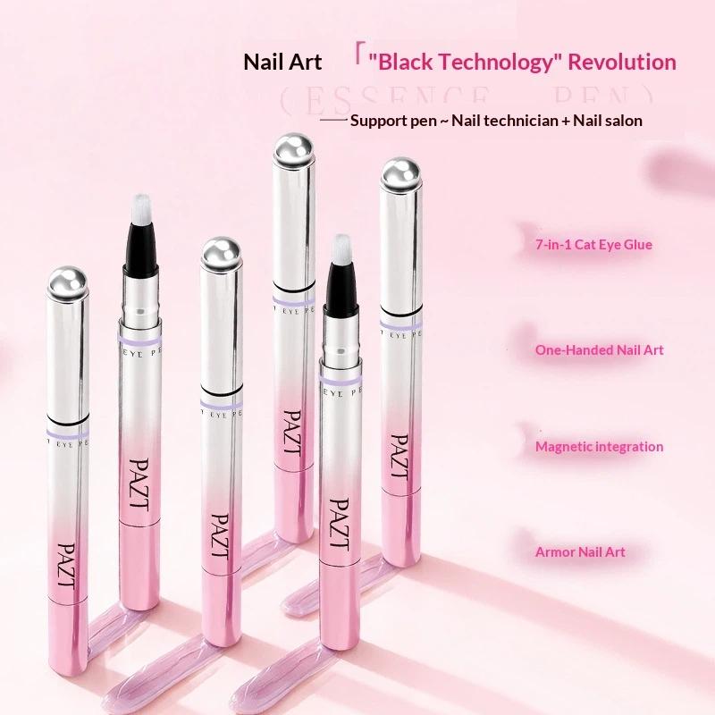 Lazy Cat Eye Nail Art Gel Pen No Streaks Even Coverage 1Pcs with Magnetic Ball for Nail Art Creation