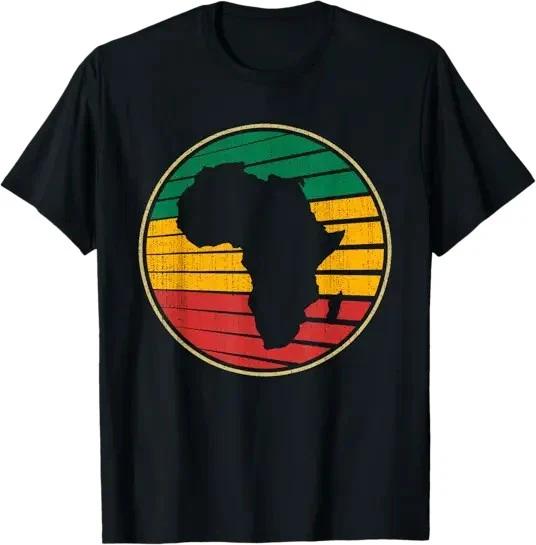 Retro Africa Map 60s 70s Afro African American Pride T-Shirt S-3XL XXXL
