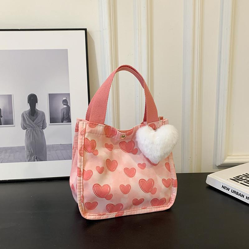 

Trendy Spring/summer 2024 Women s Bag With Lovely Heart Pendant In Black Medium Size S розовый