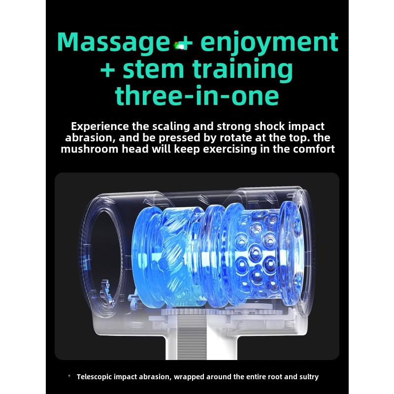 Thor Masturbator Male Automatic Handheld Telescopic Rotating Vibration Double Pass Masturbator Trainer