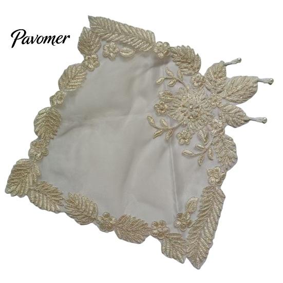 Anti Scald Table Protectors for Home Floral Embroidered Placemat, Heat Insulation Mat with Beads, Decorative Mats Dressing Retro Coaster Wedding