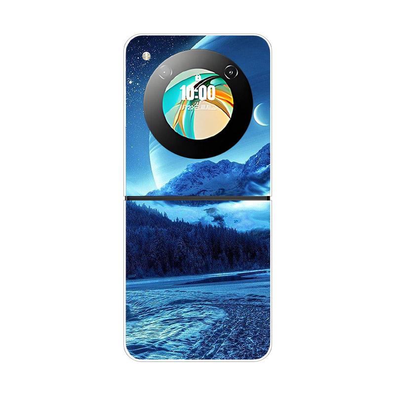 Etui na ZTE Nubia Flip NX724J Modne Malowane Przezroczyste Twarde PC Składane Na ZTE Libero Flip 5G A304ZT Przezroczyste Etui na Telefon Funda