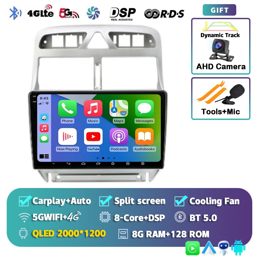 Android 14 Carplay Auto 4G+WIFI 2din Car Radio For Peugeot 307 2002-2013 Multimedia Video Player GPS Navigation Head Unit Stereo