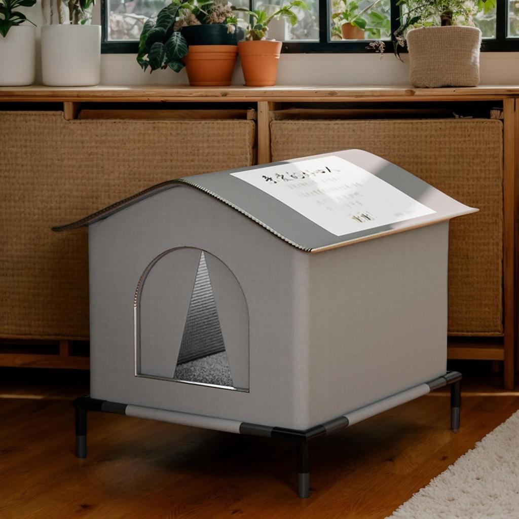 Outdoor Cat Shelter Weatherproof Stray Cat House Cold-Resistant Animal Nest Cozy Insulation for Street Balcony Garage