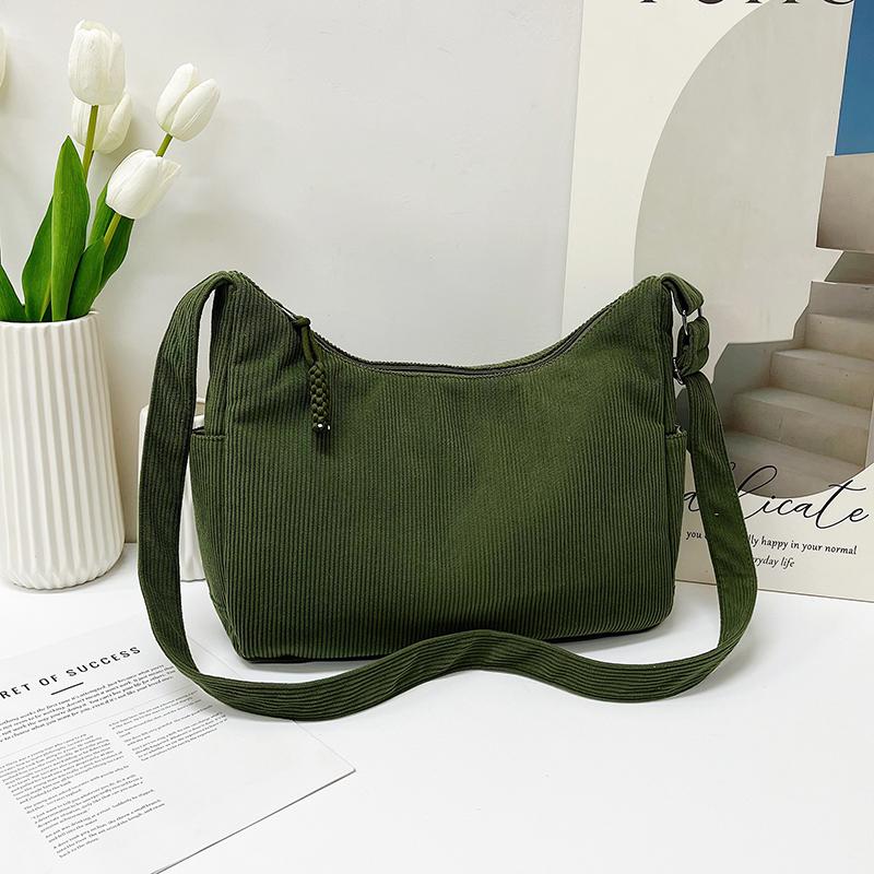 Damen Umhängetasche Große Kapazität Kord Student Schulter Tragetasche