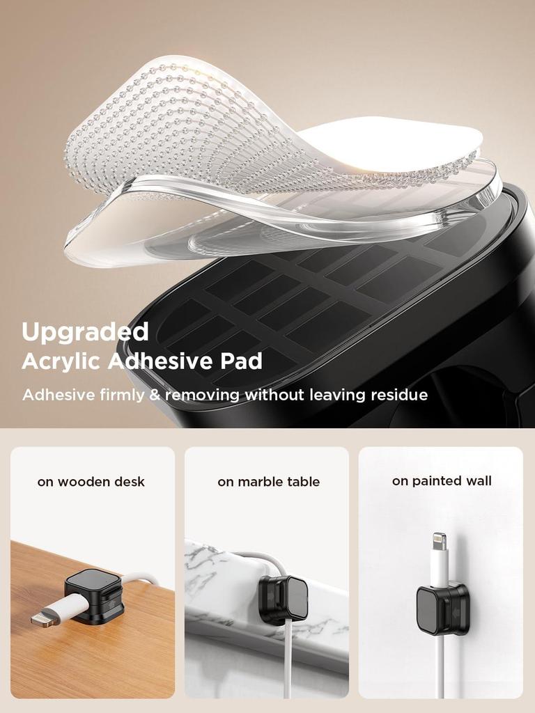 6PCS Magnetic Cable Clips Cable Smooth Adjustable Cord Holder Under Desk Cable Management Wire Keeper Cable Organizer Holder